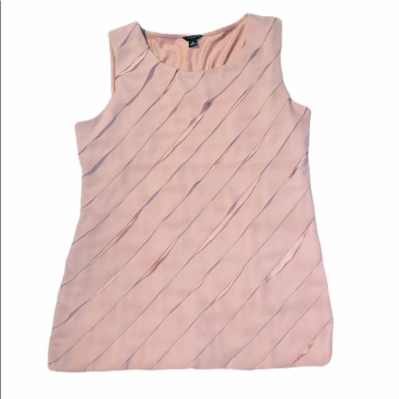 Ann Taylor Tops - Ann Taylor Diagonal Layered Tan Tank Top